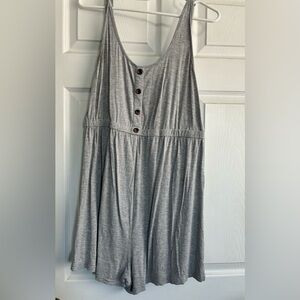 Gray Sleeveless Maternity Romper